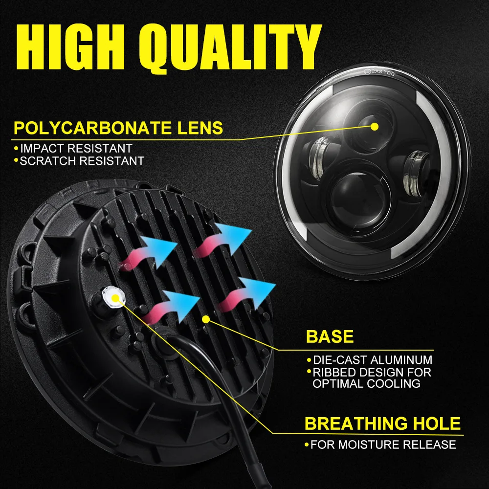 Фары головного света дальнего и ближнего 7 дюймов 60 Вт 2/1 шт.