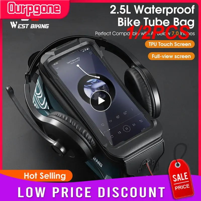 

1/2PCS Mobile Phone Bag 2.5l Hard Shell Mountain Bike Upper Pipe Bag Eva Wear-resistant Front Pouch Riding Equipment Tpu
