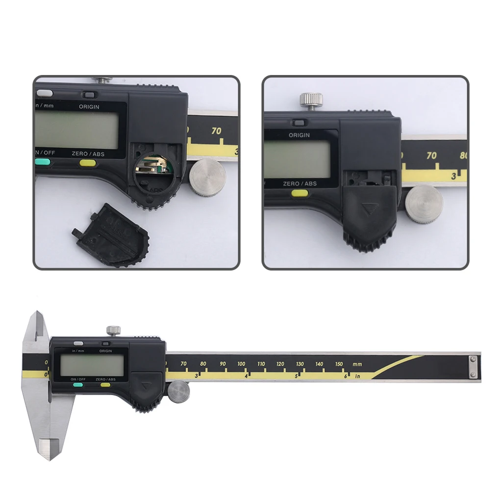 

LCD Display Digital Vernier Caliper Ruler Gauge Precise Measuring Tool Stainless Steel 150mm 0 01mm