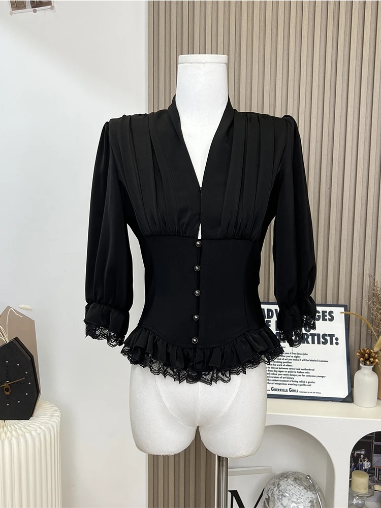 Женские шифоновые рубашки блузки с v-образным вырезом верхняя рубашка длинными