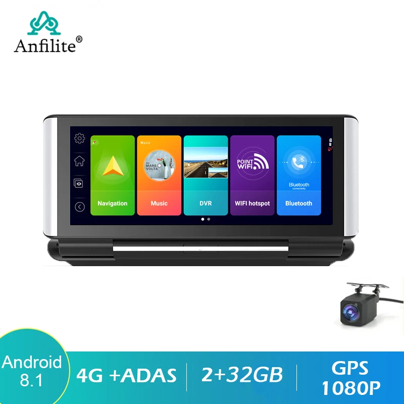

7 Inch 4G WiFi Android 8.1 Car DVR 2GB+32GB GPS navigator FHD 1080P video recorder Dual Lens Dashboard Camera remote Monitoring