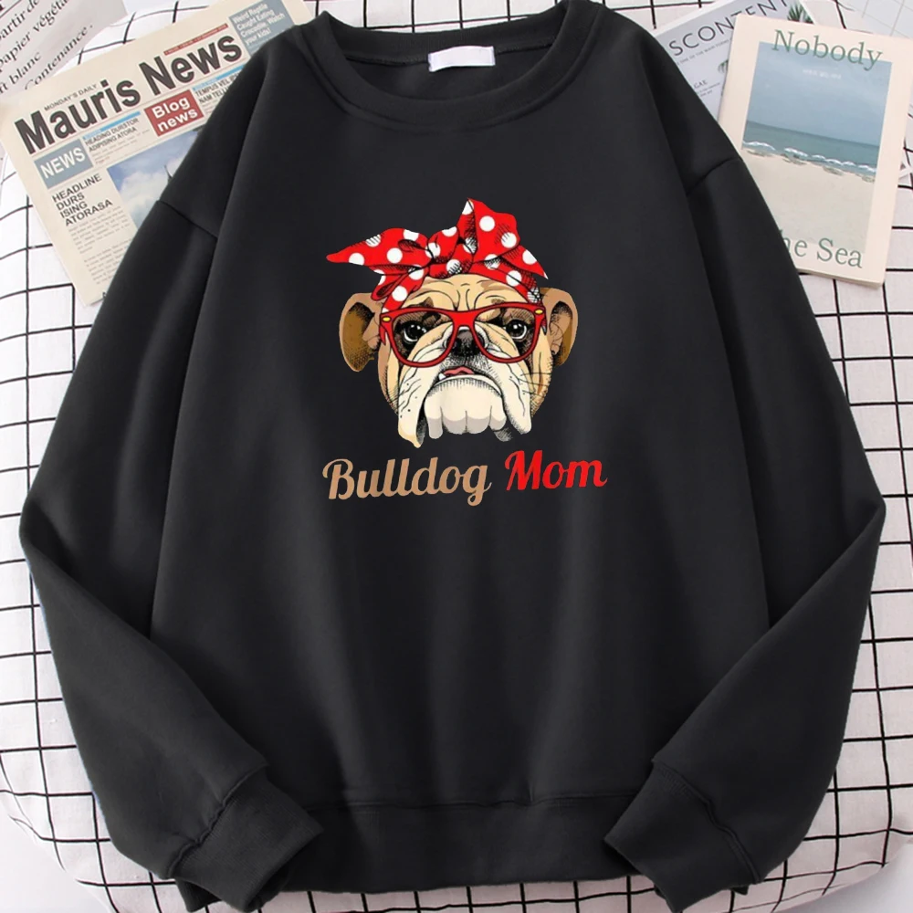 

Толстовка Bulldog Mom с галстуком-бабочкой и серебристым зеркальным принтом, Мужская Осенняя Повседневная Толстовка, худи в стиле хип-хоп, теплы...