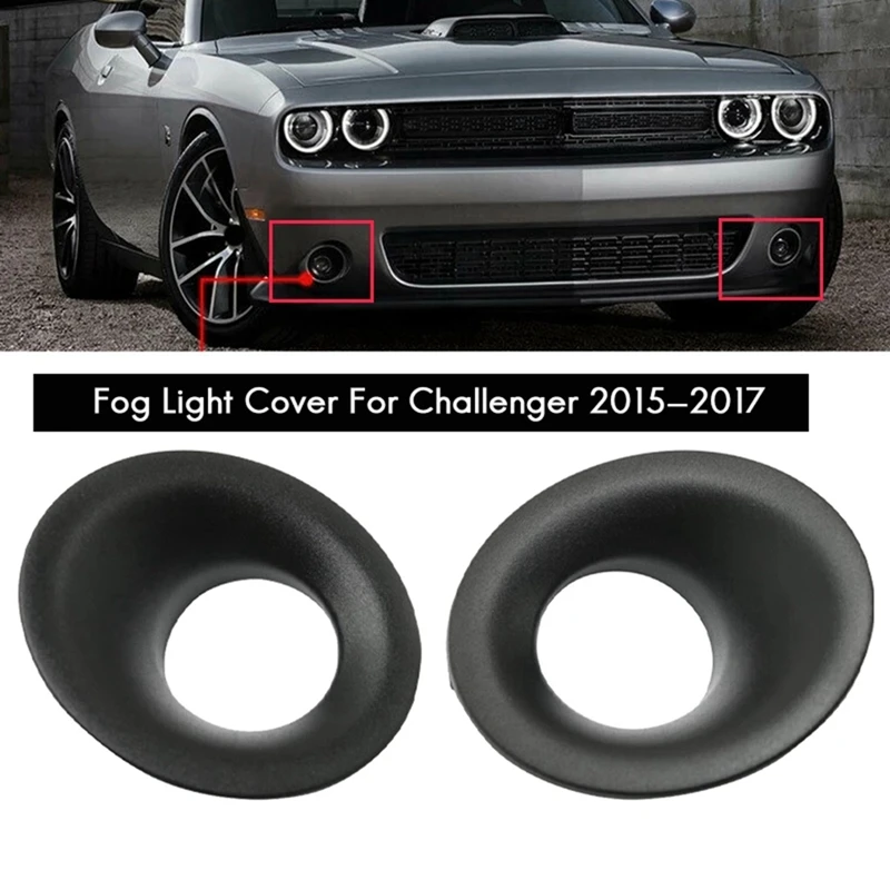 

Левая + правая сторона, черная противотуманная фара, Обрезанные заклепки для Dodge Challenger 2015-2017