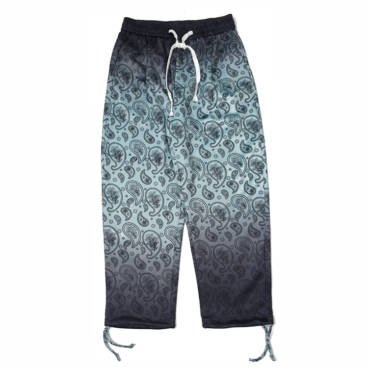 Удобные тканевые повседневные брюки в японском стиле с градиентом пейсли ретро