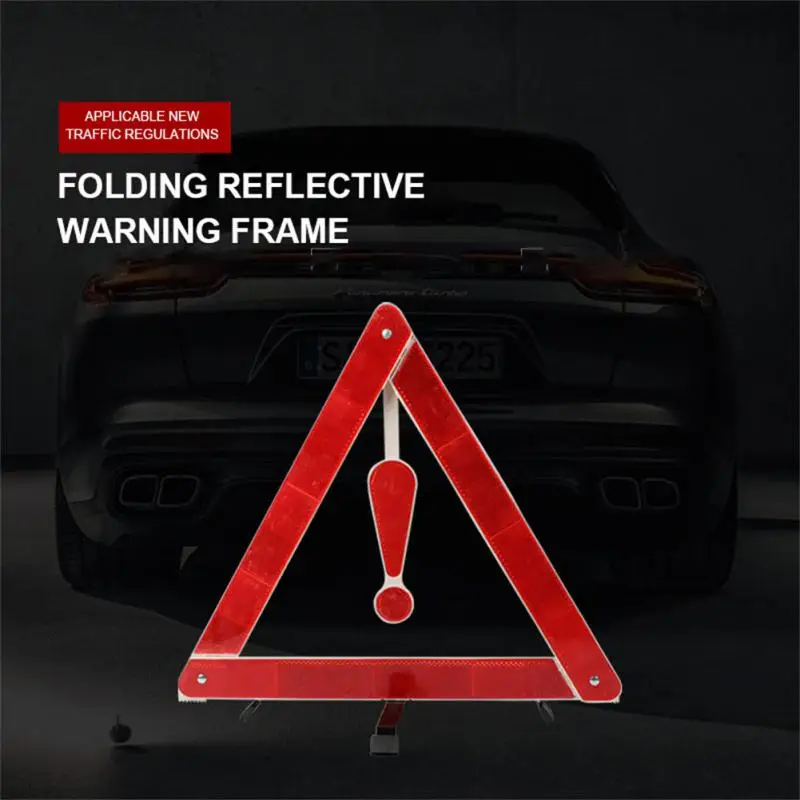 

Car Emergency Breakdown Warning Tripod Folded Stop Sign Reflector Car Reflective Warning Signs Car Exterior Accessories