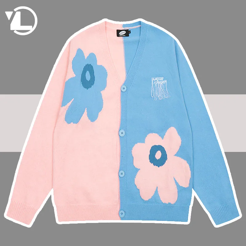 

Кардиган мужской с цветочным принтом, составного кроя