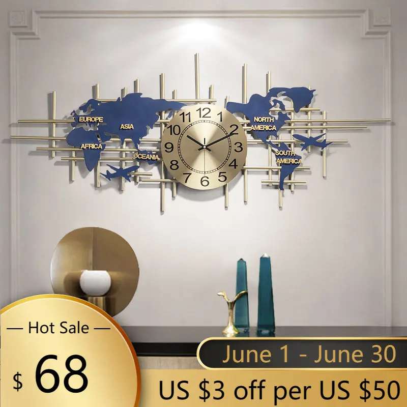 

2023 new home living room art wall clock modern minimalist personality wall clock pocket watch silent iron clock Scandinavia