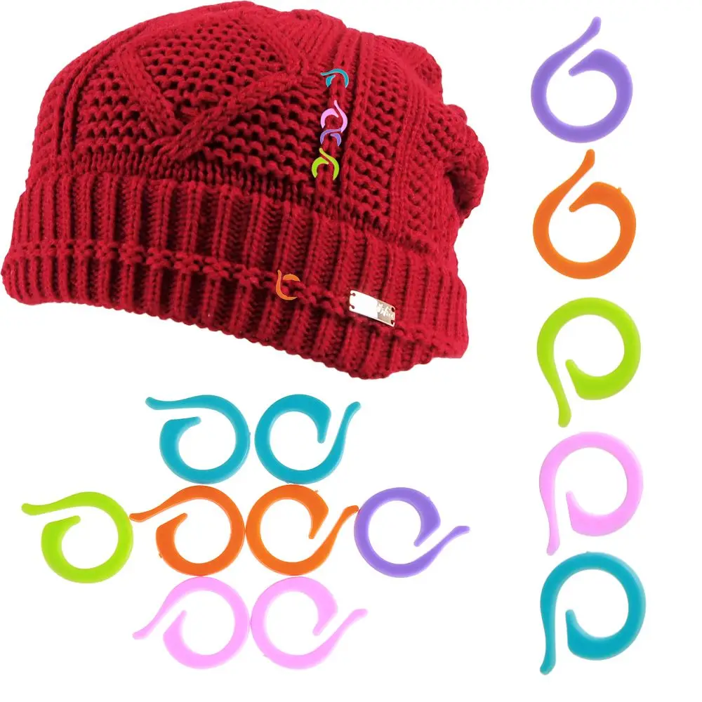 

20/60/100pcs New Latching Plastic Crochet Locking Stitch Markers mark circle knitting tool counting ring