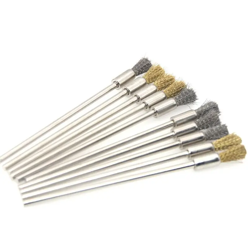 Ручка проволочная щетка 100 мм с круглым длинным хвостовиком 3 0 стальные чистящие