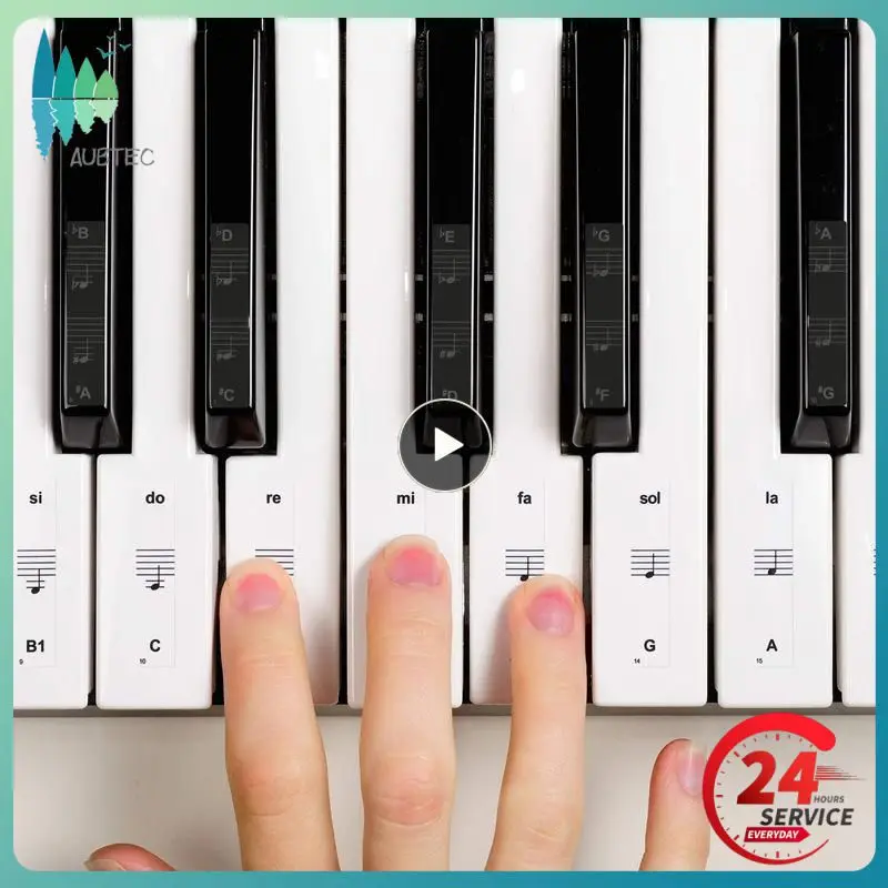 

54/61/88 клавиши, Φ клавиатура, Электронная наклейка для Note, аксессуары, наклейка, ПВХ фортепиано, название, клавиша Stave C0O9