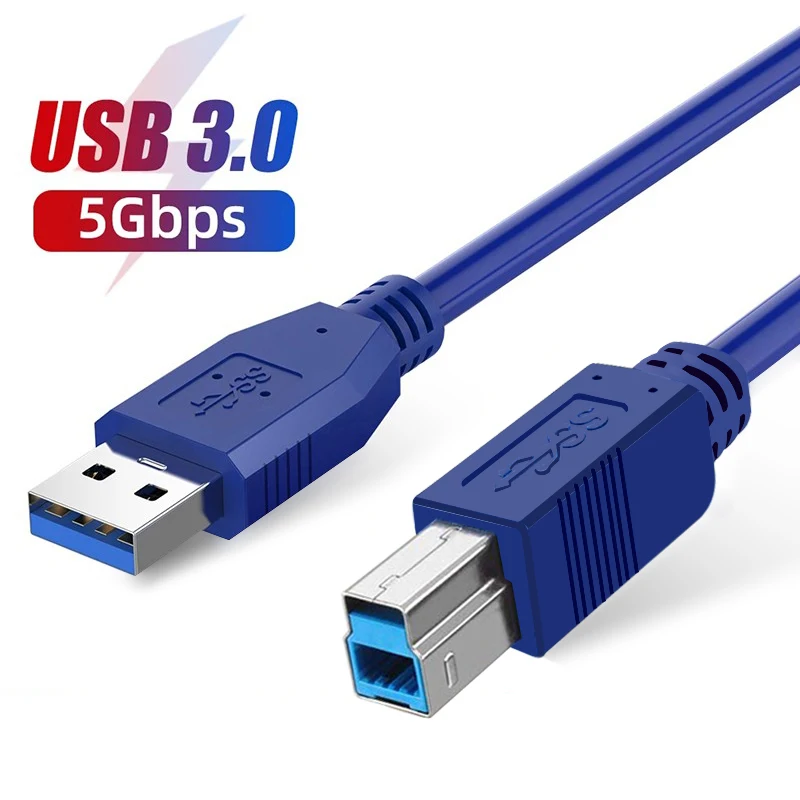Фото USB 3.0 Type A Male to B Male Кабель для передачи данных 5 Гбит/с для портативных ПК Внешние жесткие диски Принтер Сканер Док-станция Концентратор №1