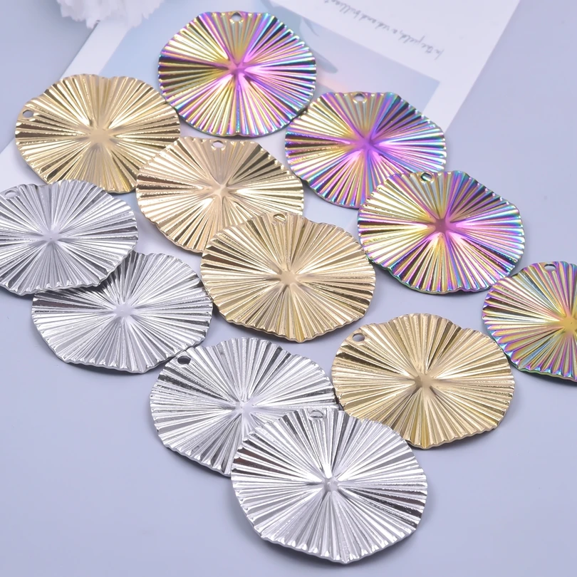 

Stainless Steel Fashion Round Punk Large Geometric Pendant Charm Jewelry Making Giant Earrings Necklace Trendy Craft Supplies