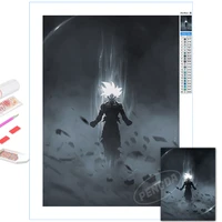 ultra instinct son goku picture 5d full square drill paintings home decor diamond embroidery dragon ball anime diy cross stitch