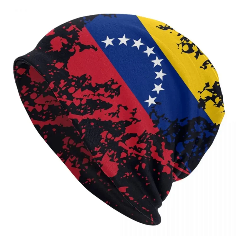 

Venezuela Flag Splatter Skullies Beanies Caps Hip Hop Winter Warm Knitting Hat Adult Unisex Venezuela Proud Bonnet Hats