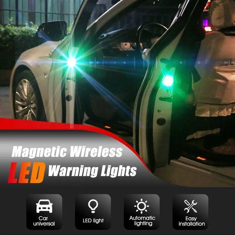 

Magnetic & Wireless LED Warning Light Car Opening Door Warning Light LED Strobe Flashing Anti Collinsion Indicator Lights