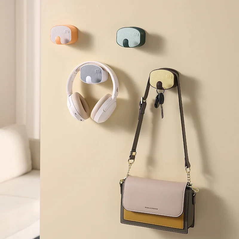

Creative Wall Hanging Bag Hook Self-adheseive Punch-free Multi-purpose Hook for Keys Headphone Clothes Coat Cap Hanger Bathroom