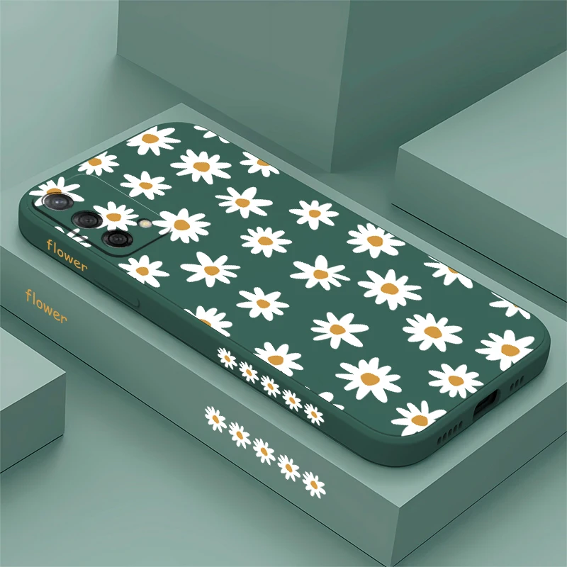 Фото Мягкий чехол с ромашками и цветами для OPPO A78 A76 A74 A72 A60 A57 A54 A53 A52 A38 A36 A35 A33 A32 A31, противоударный силиконовый чехол для телефона №1