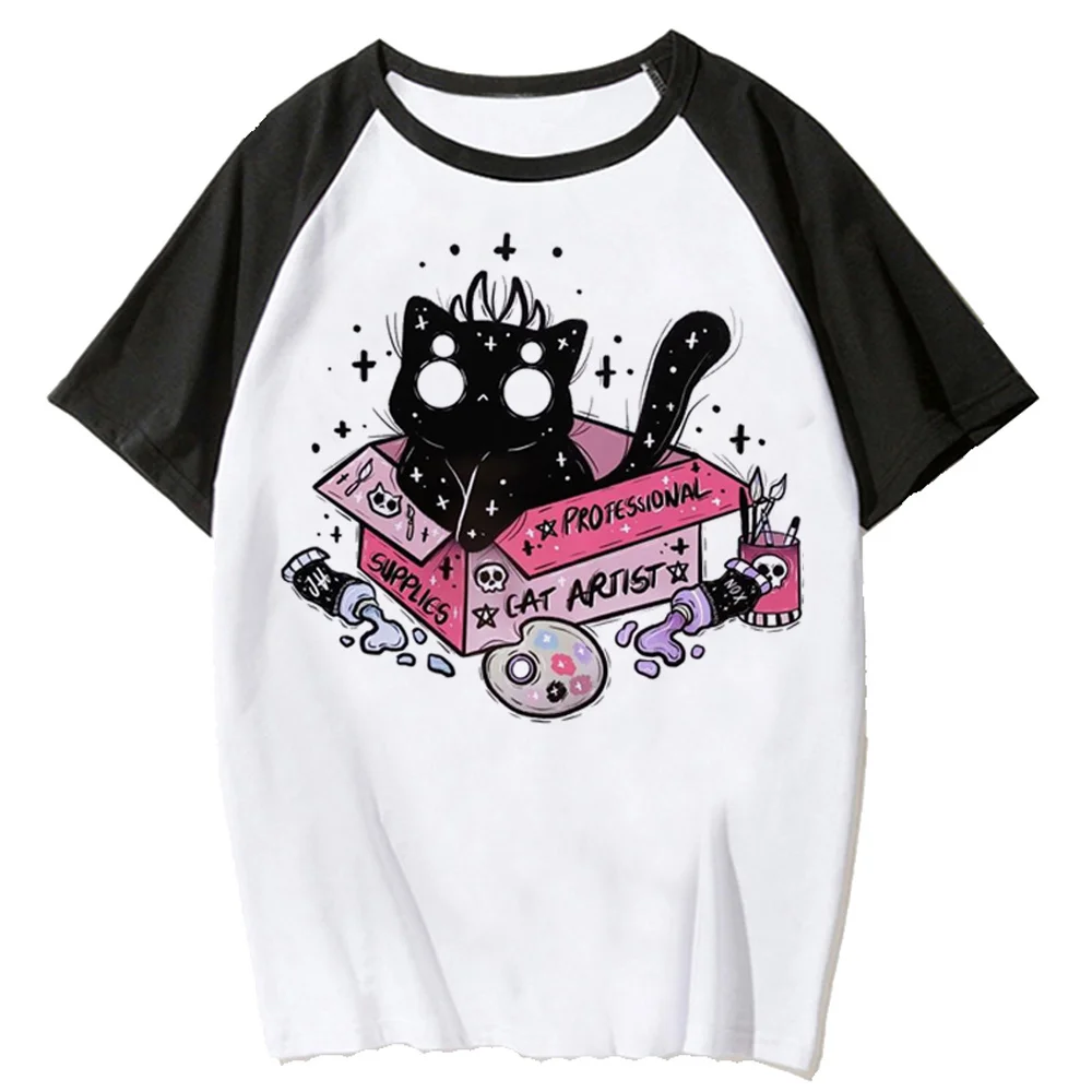 

Cat Print tshirt women comic harajuku Japanese t-shirts girl streetwear clothing