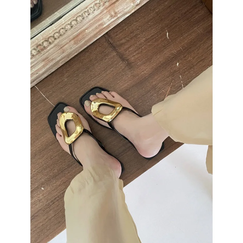 Средние резиновые шлепанцы гавайская копыта каблук искусственная ткань средние