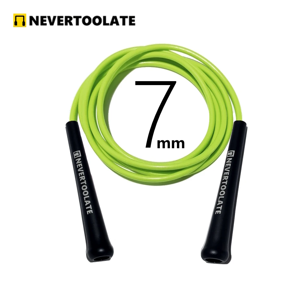 7mm diameter PVC rope 220 gram 3.2 meters 15.5cm long handle heavy skip jump skipping roep fitness NEVERTOOLATE GOOD QUALITY