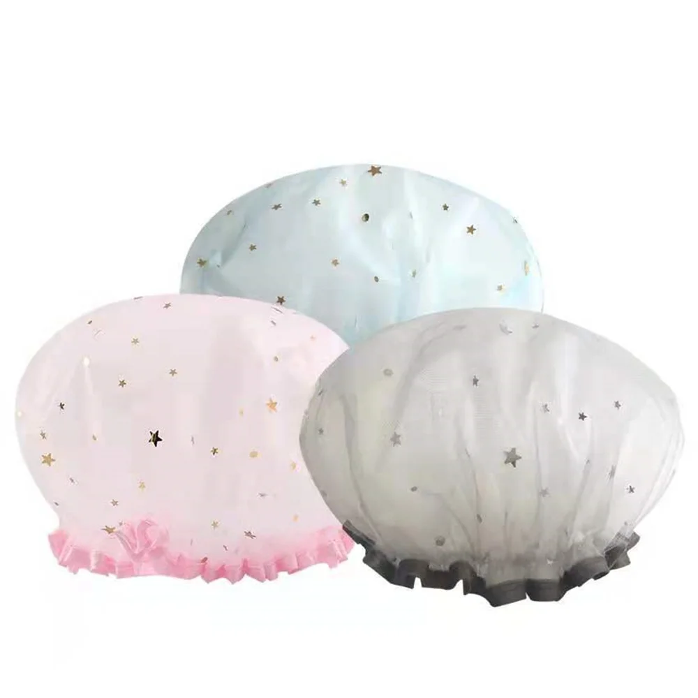

Spa Caps Thickened Elastic Shower Cap Hotel Bathroom Waterproof Shower Cap Waterproof Hair Cover Hair Salon Supplies
