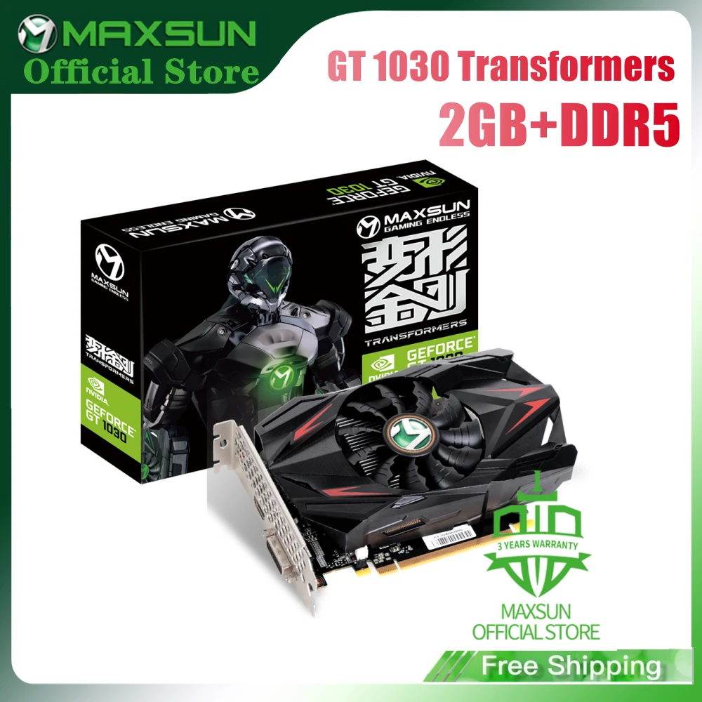 

Maxsun GeForce GT 1030 трансформаторы 2 ГБ DDR5 графическая карта Nvidia GPU видеокарта для настольных игр VGA/DVI PCI Express X4 полная Новинка