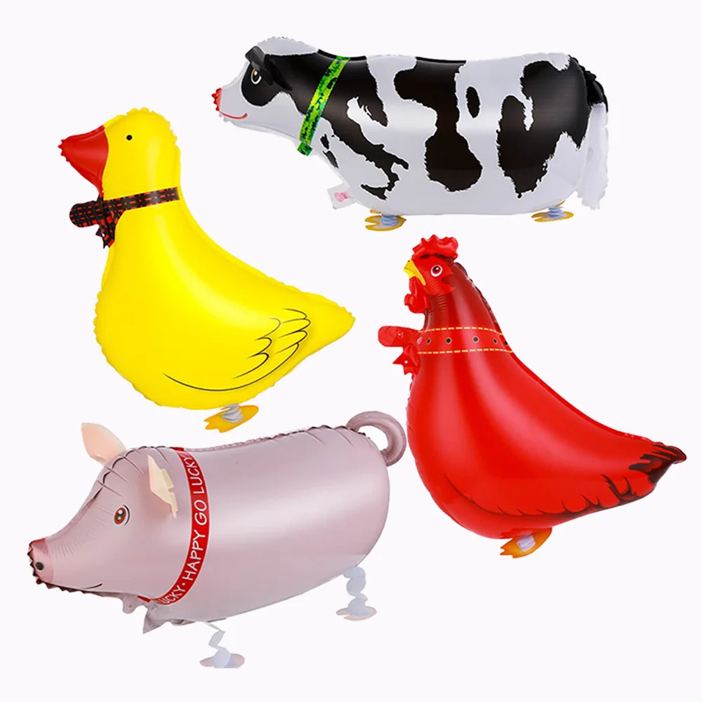 

Farm Birthday Party Decorations Walking Animal Balloons Farm for Baby Shower Suppllies Cow Pig Mylar