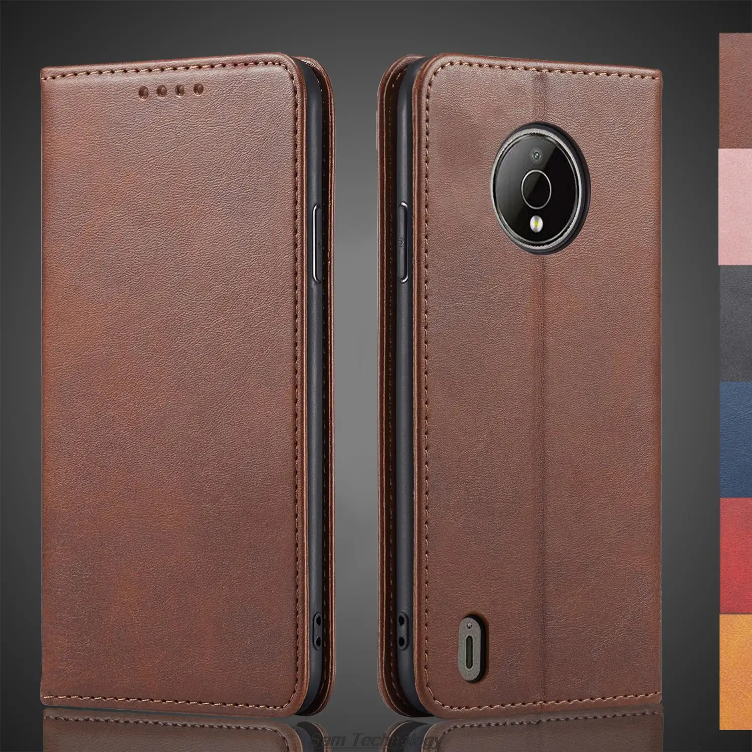 

Magnetic attraction Leather Case for Nokia C200 / Nokia C 200 Holster Flip Cover Case Wallet Phone Bags Fundas Coque