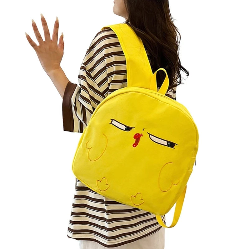 

Canvas Backpack Travel Daypack School Bag with Vibrant Colors and Playful Design for School Travel and Outdoor Activities