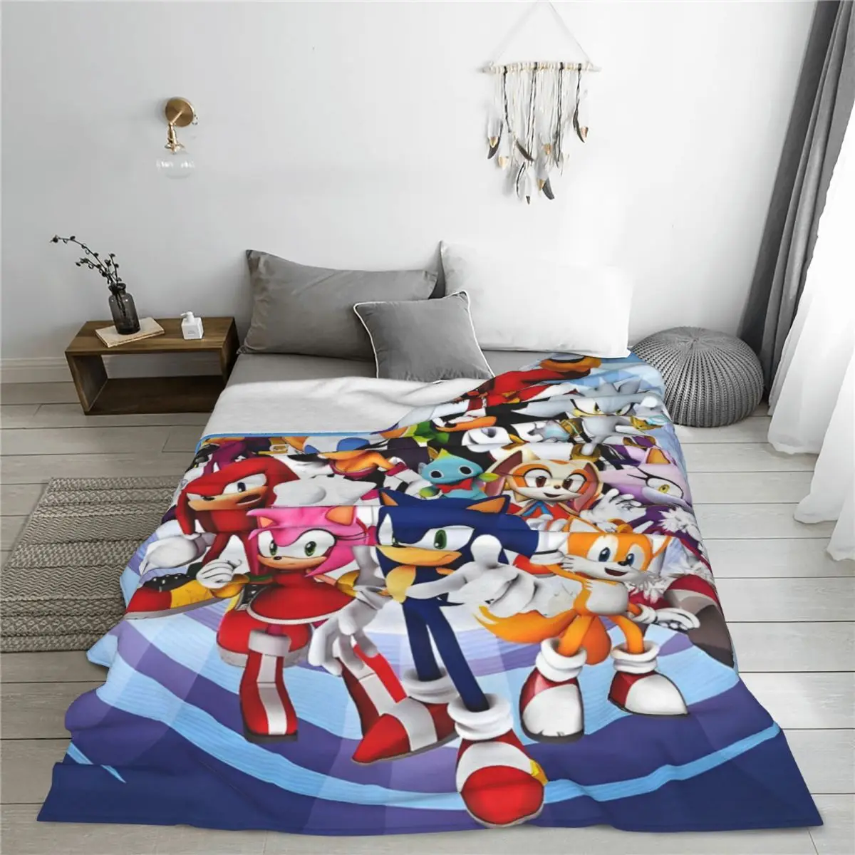 Одеяло S-Sonic в стиле ретро с мультяшными героями японское крутое плюшевое