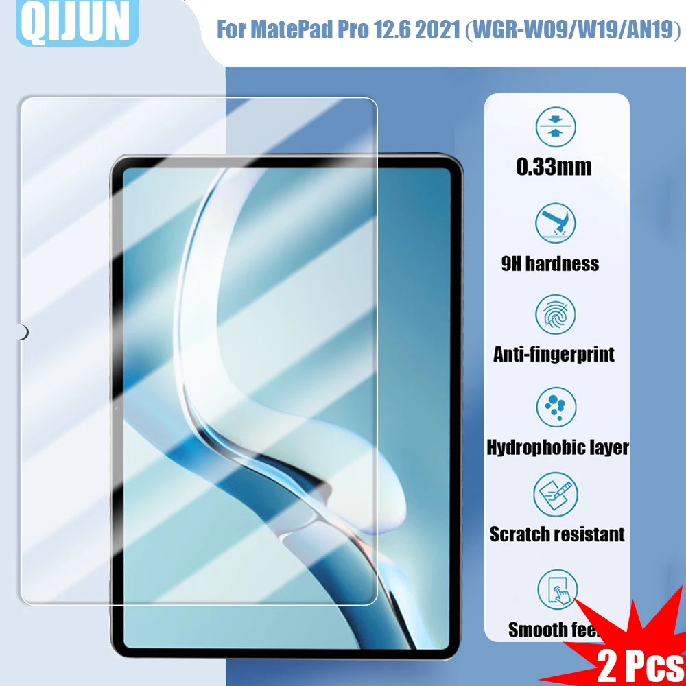

Tablet Tempered glass film For Huawei MatePad Pro 12.6" 2021 Explosion proof and scratch resistant waterpro 2 Pcs WGR-W19 AN19