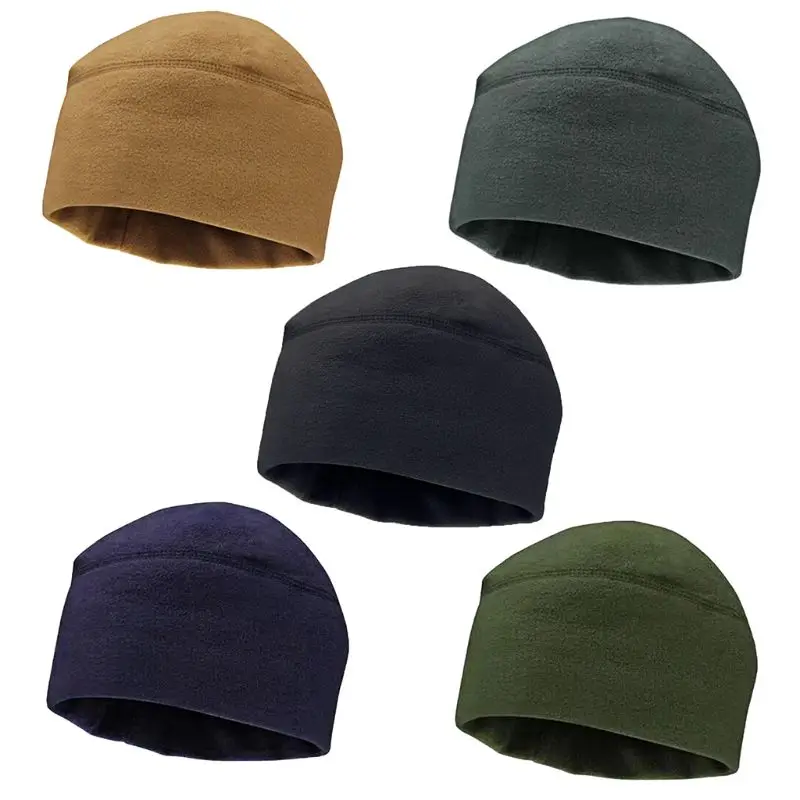 

Men Women Unisex Winter Solid Color Soft Warm Watch Cap Polar Fleece Thickened Military Army Beanie Hat Windproof Outdoor Tough