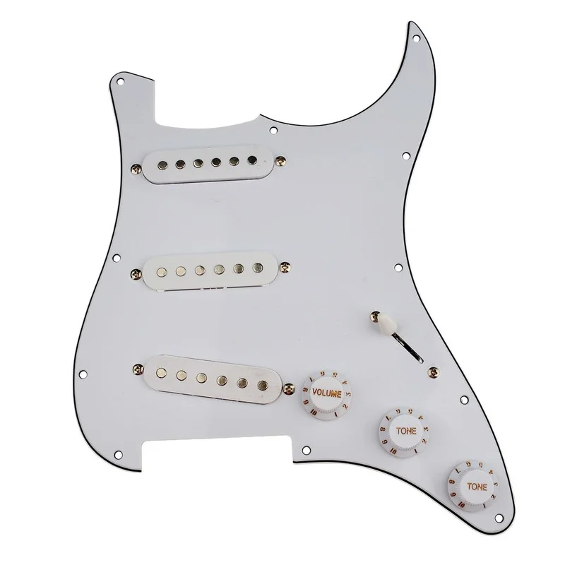 

White Electric Guitar Accessories Circuit Board 3 Single Coil Loaded Prewired Pickguard SSS Plain for Strat Stratocaster Parts