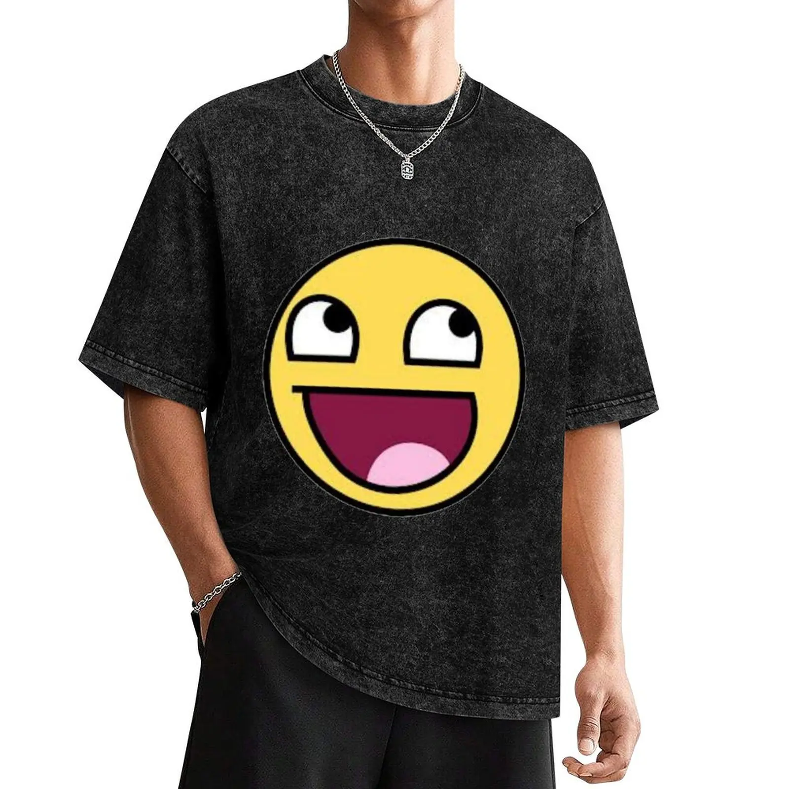 Рубашка Epic Face футболка винтажная рубашка в стиле аниме топы синяя арховая