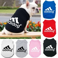 designer pet clothes adidog dog cat vest summer breathable thin cotton t shirts for medium and large chihuahua french bulldogs