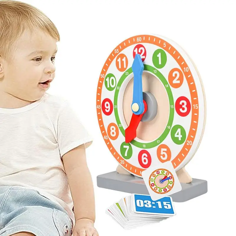 

Clock Learning For Kids Toddler Time Learning Toy Clocks With 48pcs Cards Child Toddler Number Toy Early Teaching Aids For
