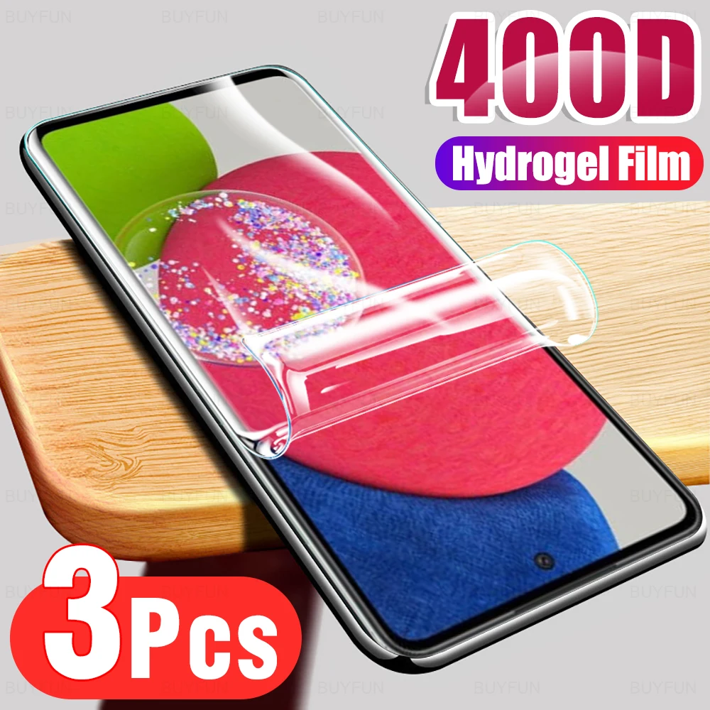 

3PCS Full Cover Hydrogel Film For Samsung Galaxy A52s 5G 6.5" Screen Protector For Samsung A52s A 52s Protective Film Not Glass