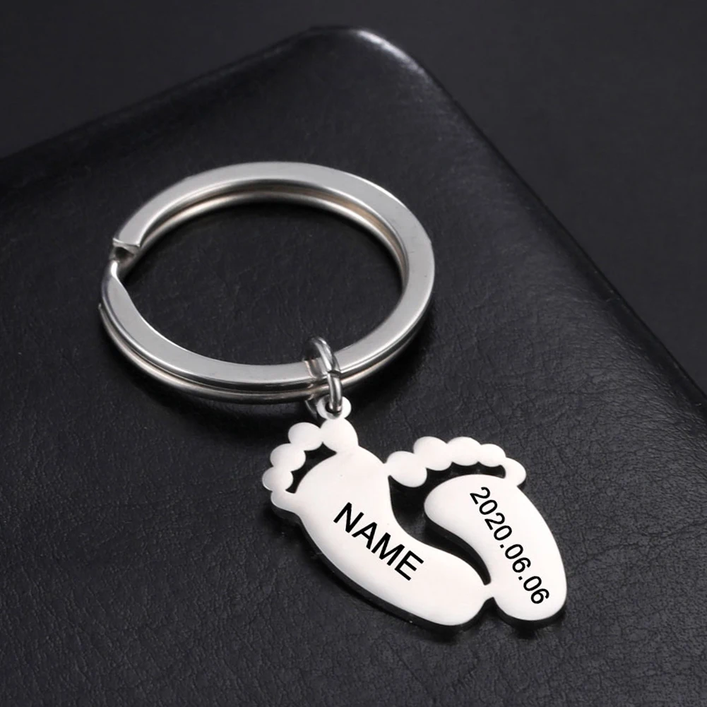 

Брелок для ключей с именем ребенка, из нержавеющей стали