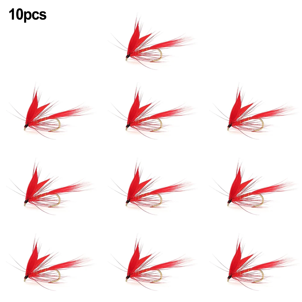 

Fly Fishing Bait 10pcs For Bass Catfish For Trout Salmon Mayfly Lure Realistic Shape Red Wet Fly Bait 2023 New
