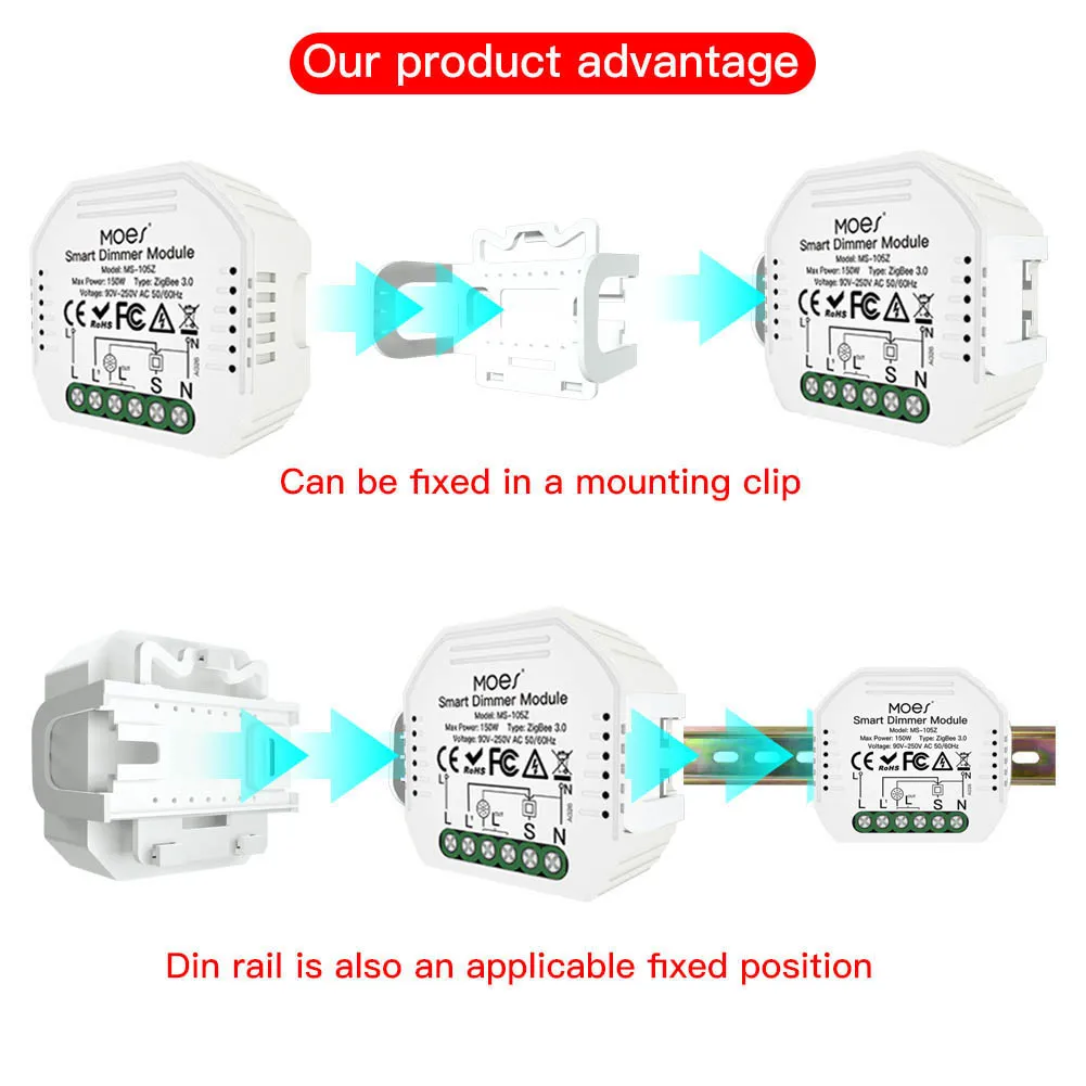 

2 Gang DIY Mini WiFi 2 Way Smart Light Switch Dimmer Module Support Smart Life