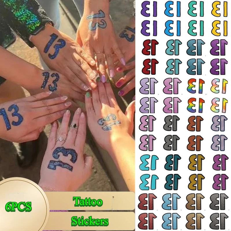 Модные женские татуировки-наклейки блестящие наклейки с буквами и цифрами для