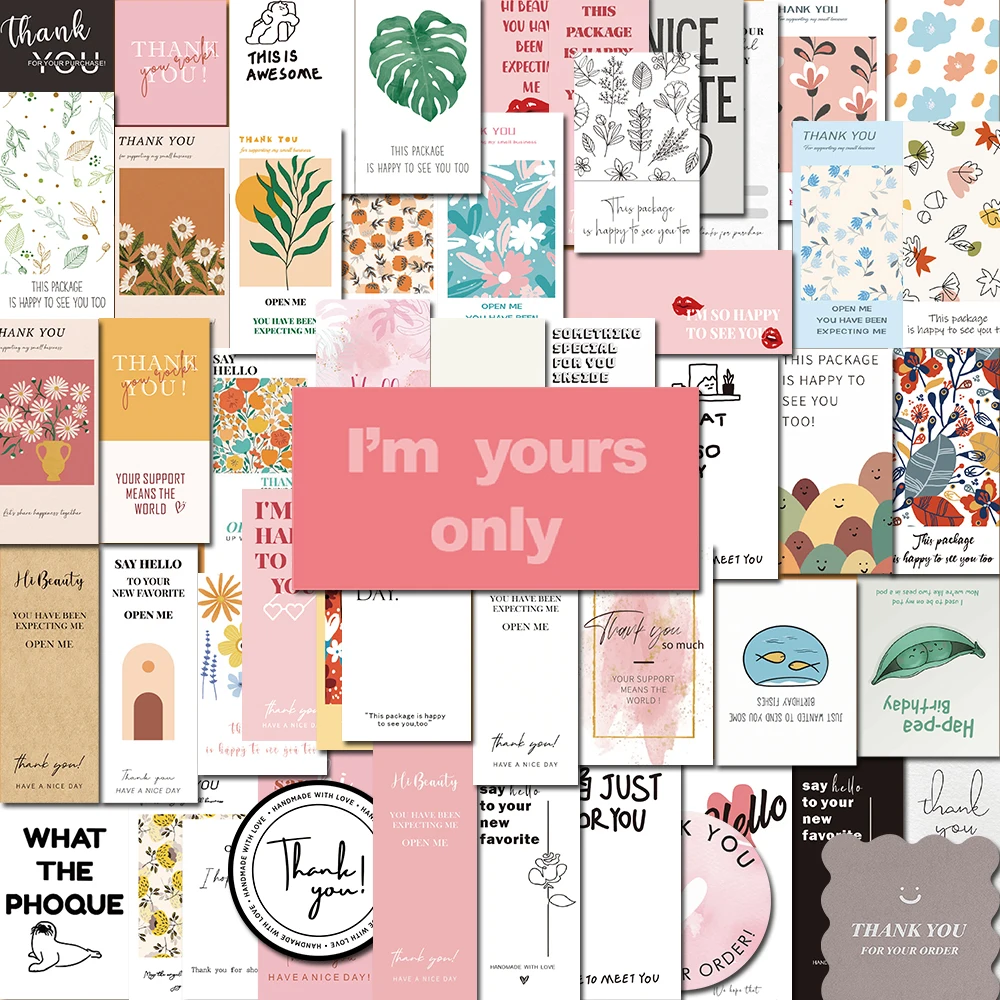 

10/55PCS Just For You Love Pink Sticker Vintage Gift DIY Bookmark Notebook Luggage Motorcycle Laptop Refrigerator Decal Graffiti