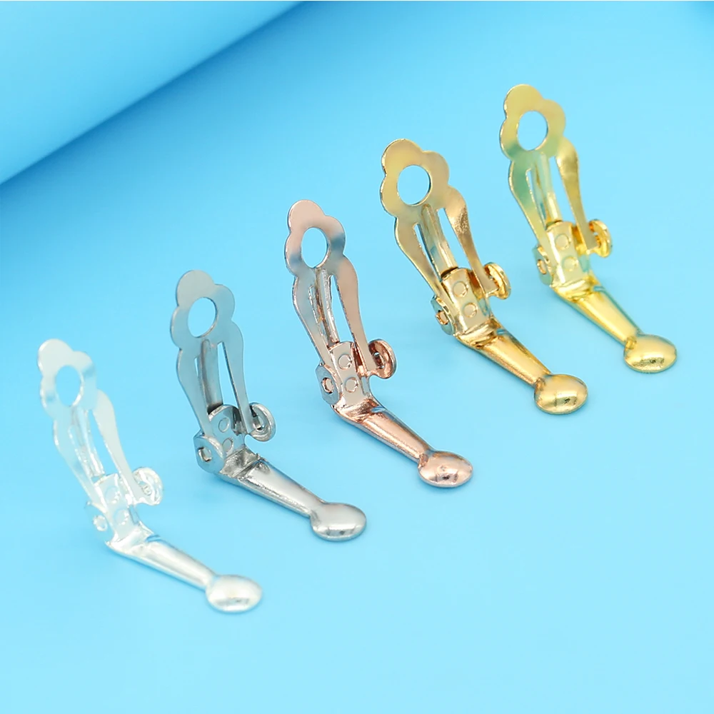 20Pcs/Lot New Stainless Steel Ear Clip 4mm Blank Base Earrings Popular Accessories for Jewelry Wholesale