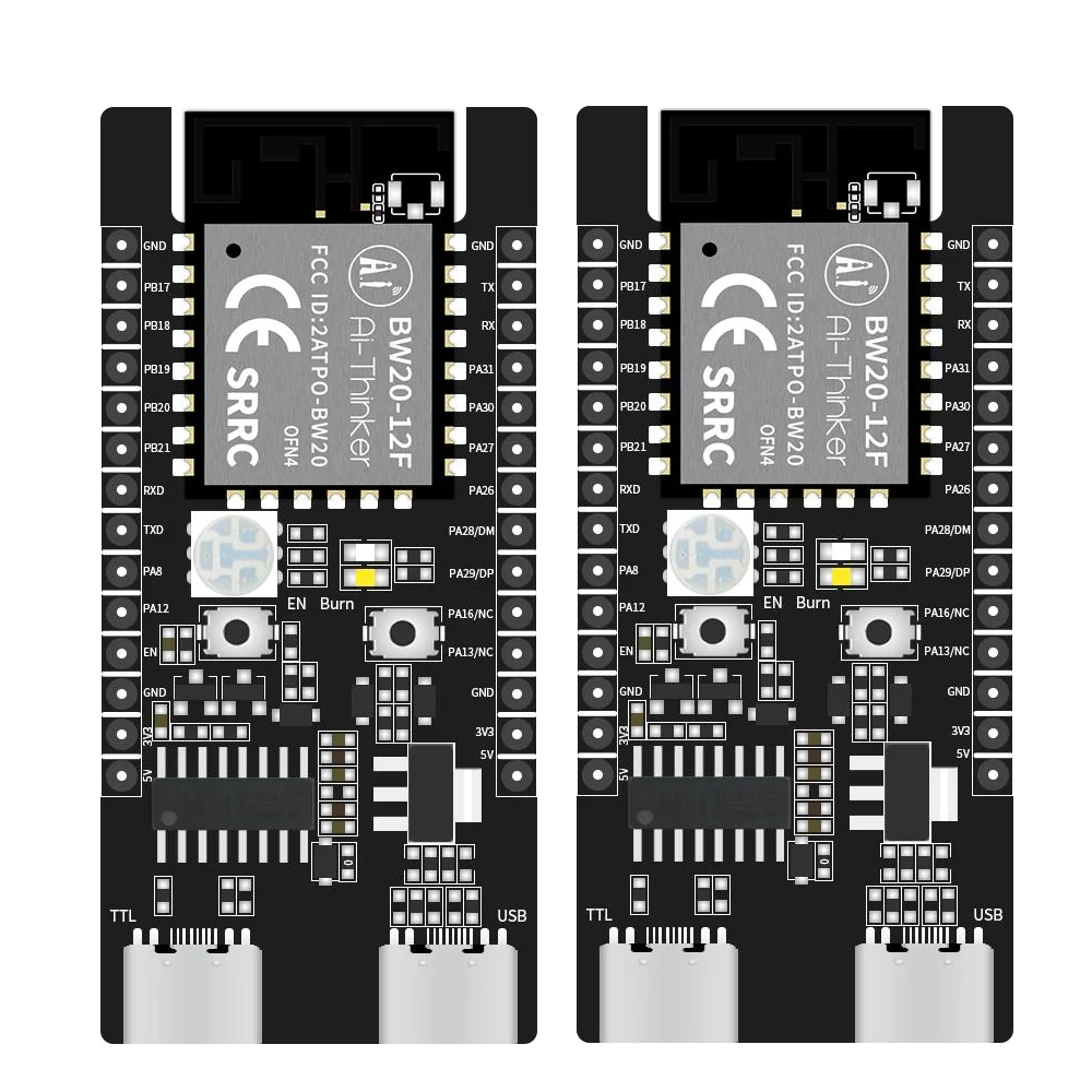 Плата разработки модуля BW20-12F со встроенным двухдиапазонным чипом Wi-Fi/BLE SoC RTL8711