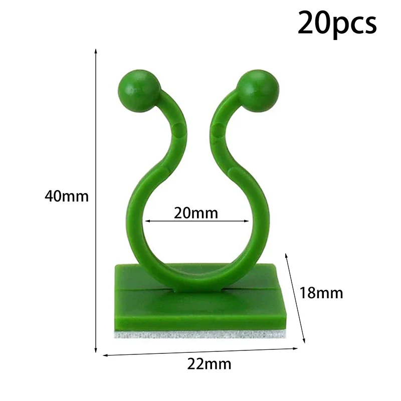 

20 шт., зажимы для крепления на стену для дома и сада, фиксатор для лозы из ротанга, самоклеящийся настенный крючок для скалолазания с фиксированной пряжкой