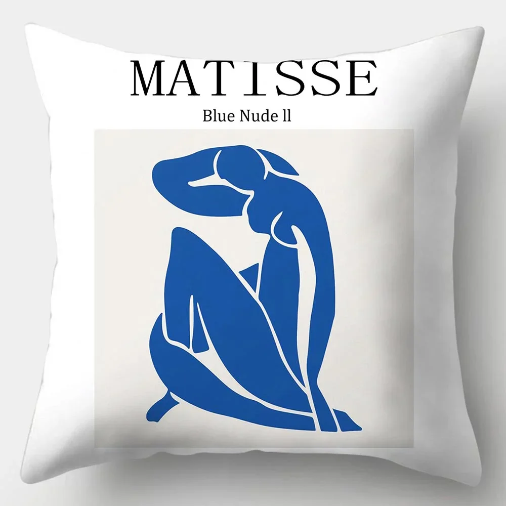 

Наволочка Klein синяя полиэстер велюр 45x45 см