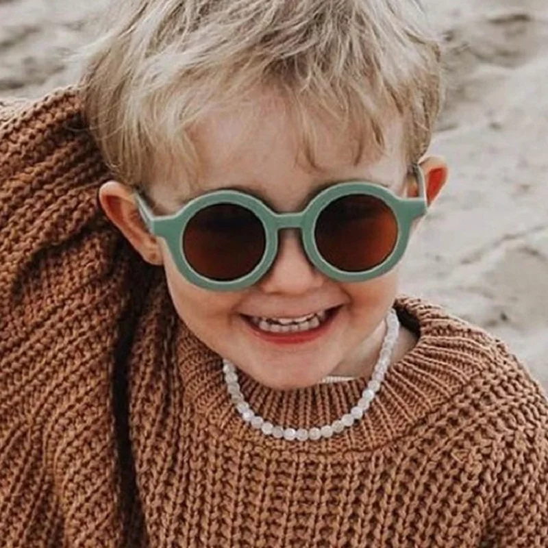 

2022 New Fashion Kid Round Sunglasses Children Boys Girls Trend Plastic Frame Resin Lens Brand Designer Simple Colorful UV400