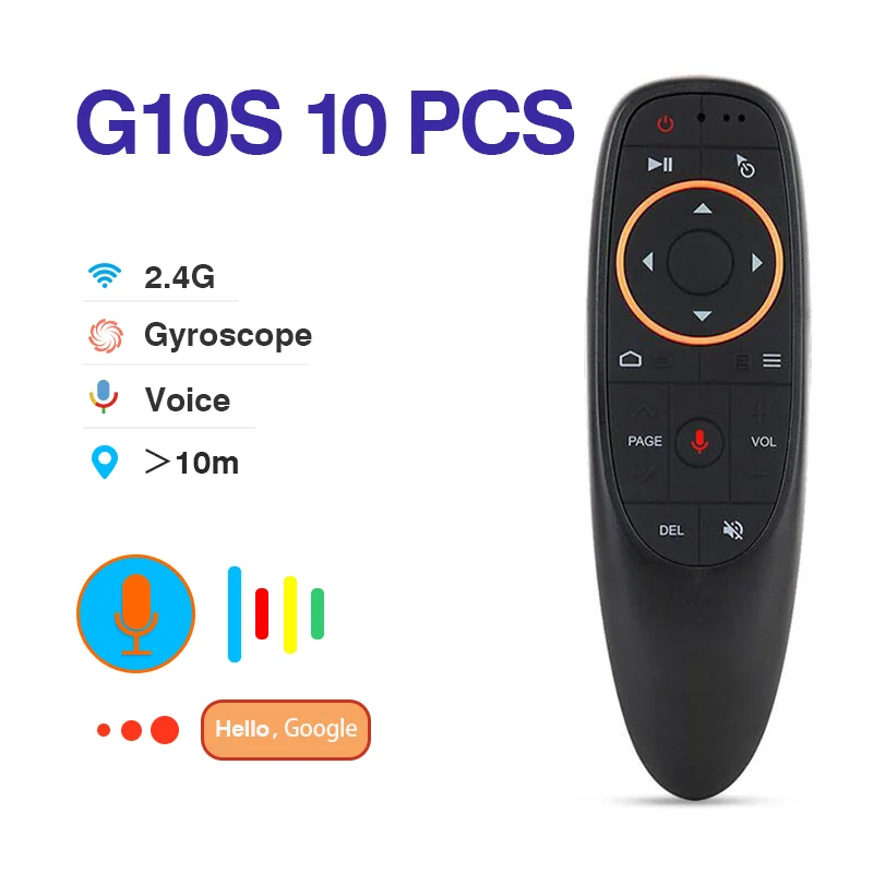 

10 pcs G10S Air Mouse Combination remote control 2.4G gyroscope Voice 5pcs For Android smart set-top box Wireless remote control