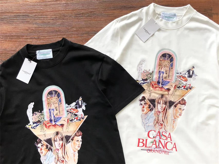 

Top Version CASA Casablanca T Shirt Men Women Tennis Club Tee T-Shirts Inside Tag