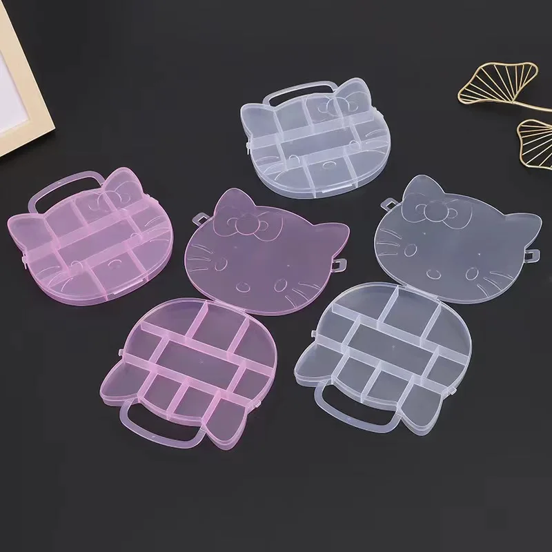 Новый прозрачный пластиковый контейнер для хранения Hello Kitty Sanrio с героями аниме и